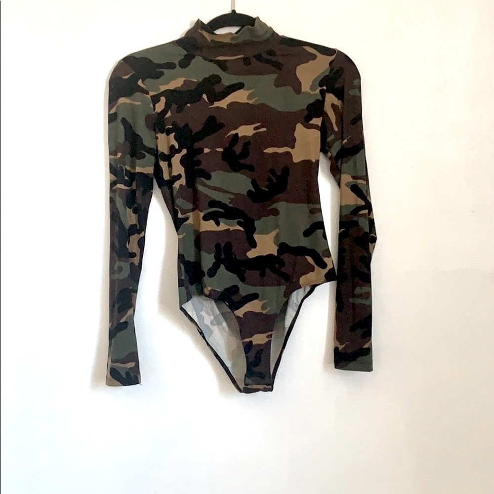 Velvet Torch Army open back stretchy bodysuit